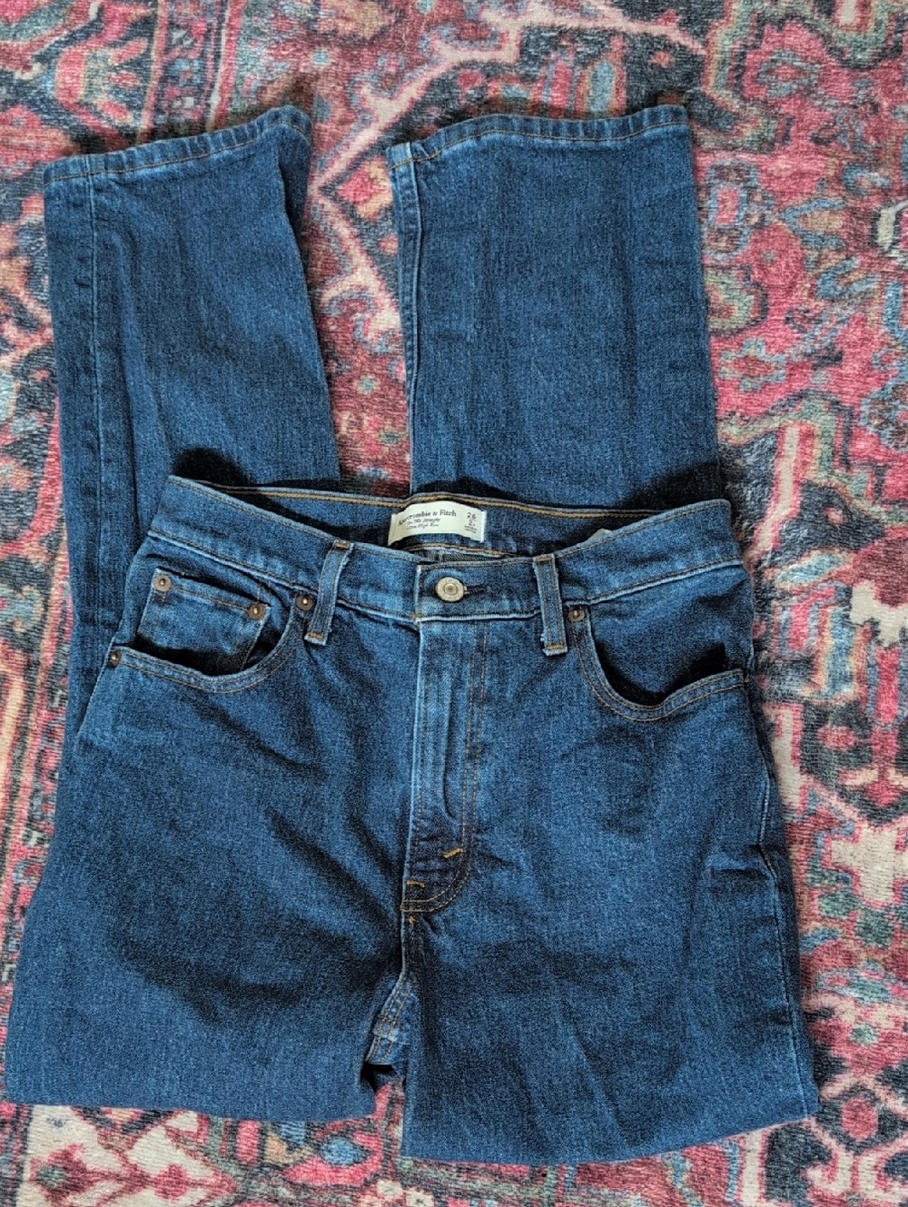 Abercrombie & Fitch Medium Blue Straight Jeans 90s Straight Ultra High Rise